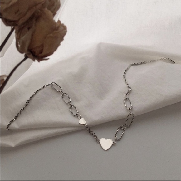 HEART 925 STERLING SILVER NECKLACE, NICE NECKLACE, CUTE NECKLACE - Picture 4 of 9
